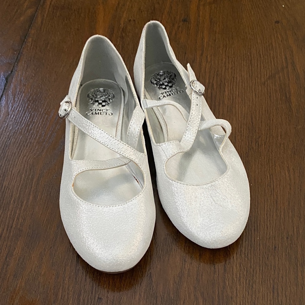Vince Camuto Kids Shimmering White Dress Shoes